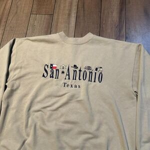 Vintage San Antonio Texas Tan Crewneck Sweatshirt Men's‎ Size Large